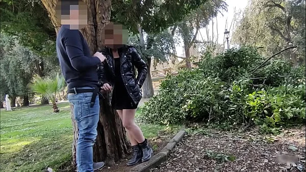 Dick flash - Girl jerking off me in public park and help me cum Almost caught People walking near - MissCreamy videos