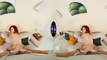 Redhead beauty Cherry Candle rides a big cock in vr videos