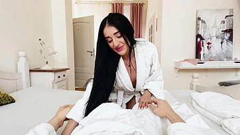 Ara Mix, a sexy brunette with long hair, enjoys intimate moments in pov style. videos