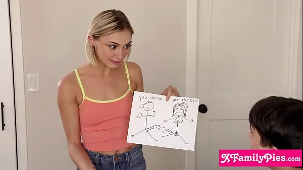 Cum dripping from teen stepsisters Chloe Temple pussy and she turned to for more videos