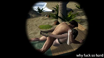 3D Hot Mature MILF Wearing Sexy Lingerie Cheating with Big Dick on the Beach videos