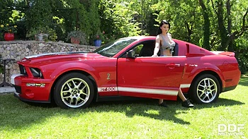 College Hottie Gives Car Body Shine With T&A videos