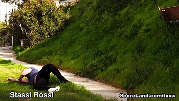 Stassi Rossi and the boob-eyed jogger - Stassi Rossi and Stirling Cooper - Scoreland2 videos