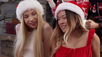 Two cute girls share a big dick in an intense ffm threesome videos