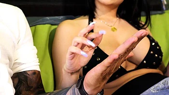 Brunette with big boobs and perky nipples fucks videos