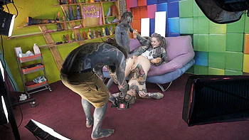 Behind The Scenes Blowjob Action: Amateur Lesbian Goth Teens with Tattoos & Piercings videos