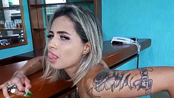 Beautiful and hot blonde with a big tail moaning and cumming while giving her pussy and very tasty spit: Porn videos