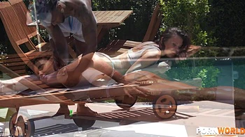 Cuck Husband DPs Horny Slut Wife with Pool Cleaner in Interracial Threesome GP2037 videos