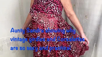 Big Natural Tits Stepaunty Sandra Strips in Lingerie & Stockings videos