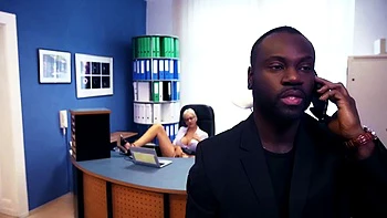 Blonde fucked in the office by a black man: Blowjob, Missonary  Licking Porn videos