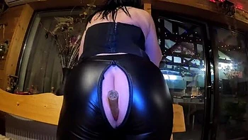 Leather Pants Latina MILF Smoking Cigar & Deep Anal Masturbation - Big Natural Tits & Pussy Show videos