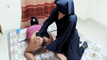 Desi hijabi bhabhi and neighbor lesbian sex with creampie and anal in Bengali audio videos