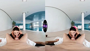 A glamorous model Vixi Rafi skillfully rides a cock in pov videos