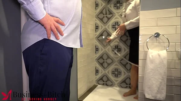 wet business trip - secretary has soapy shower fun with her boss wearing her hot business suit - Business-Bitch videos