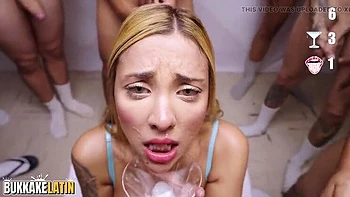 Vitoria Beatriz First Bukkake - Latina Teen Gets Covered in Cum videos