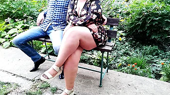 Step Mom Helps Me Pee Outside - I Love Looking at Her Saggy Tits videos