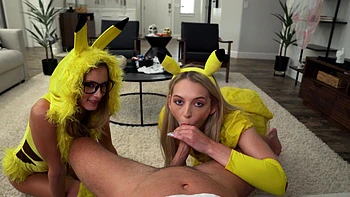 Three cute babies in a hot ffm threesome with Seth Gamble videos