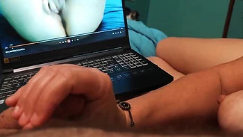 Watch Bella Spank His Cock While Watching Porn videos