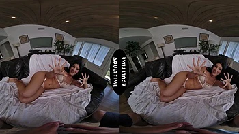 Queenie Sateen gets her big tits tit fucked in steamy pov action videos