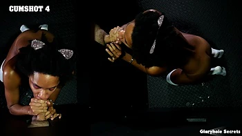 Ebony Myste Vixen gets her big mouth filled with sticky sperm in a pov scene. videos