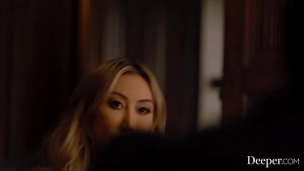 Deeper. Submissive Nicole Doshi satisfies two masters videos