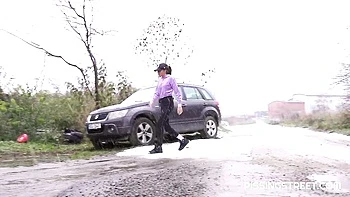 Public crazy pissing with a long-legged brunette Mini Mitzi X videos