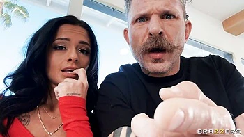 Gorgeous missionary pose fuck with a busty brunette Ryan Reid videos