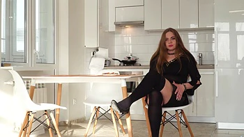 A mature russian woman with long hair fucks passionately with her lover videos