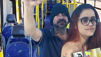 Brunette with Glasses Gets Anal Fuck and Creamy Ass on Public Transport videos