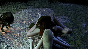 Les gobelins baisent une elfe cochonne en forêt videos