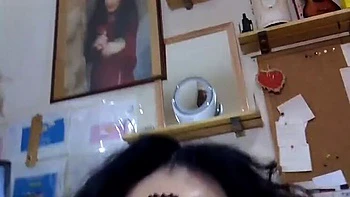 Italian amateur girl opens her pussy and masturbates with a black dildo - dirty talk solo videos