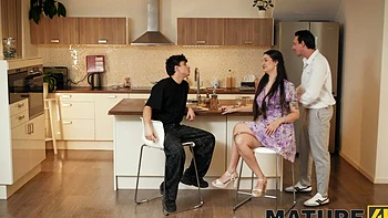 The couple fucked in the kitchen, inspired by Lynna Nilsson’s steamy kitchen encounter. videos