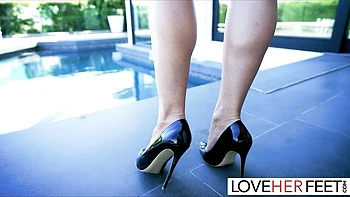 Sole worship smut with alluring Queenie Sateen from Love Her Feet videos