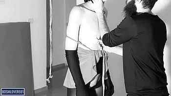 Sub Slut Squirts Hard Bound in Black Pantyhose videos