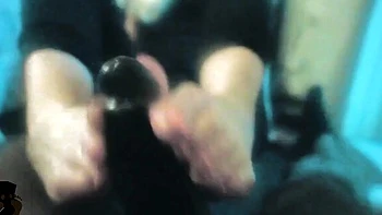 Kylie fucks toes in interracial foot POV videos