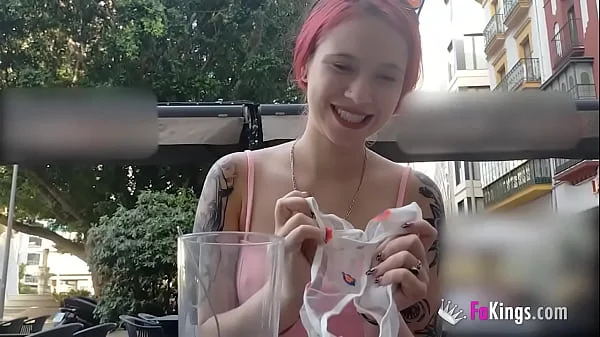 Slutty Spanish tourist licks cock in the middle of Seville! videos