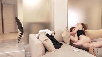 Amateur Threesome: Brunette Babe Deep Throats and Swallows videos