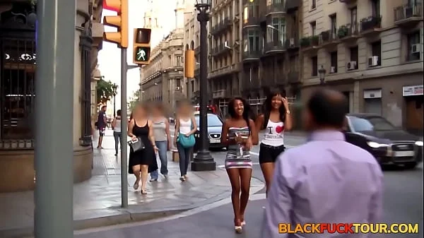 Two Hot Black Slut Babes Take Turns Sucking My Huge Cock! videos