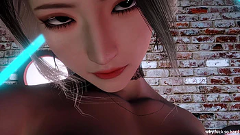 3D блондинка-азиатка шлюха скачет на огромном члене videos