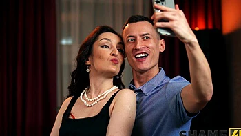 Hot brunette milf Di Devi rides a big dick with her stockings on videos