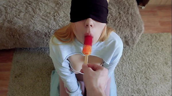 Cheated Silly Step Sister in blindfolded game, but I think she liked it videos