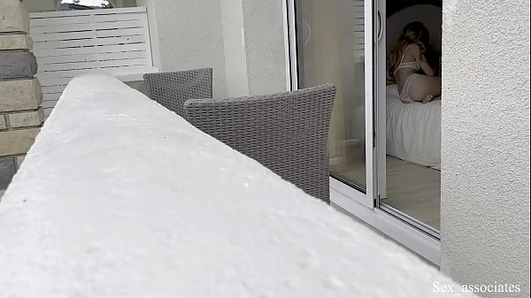 Hot spanish girl was secretly filmed in her hotel room through the window while she was taking some nude photes. videos