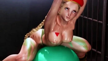 Cammy de Street Fighter cavalga bola de yoga videos