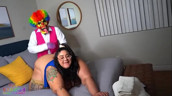 Crystal Blue 420 Gets her back blown out my Gibby The Clown on her Husbands bed videos