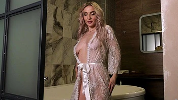 Dirty blonde MILF Ammy teases in tight lingerie videos