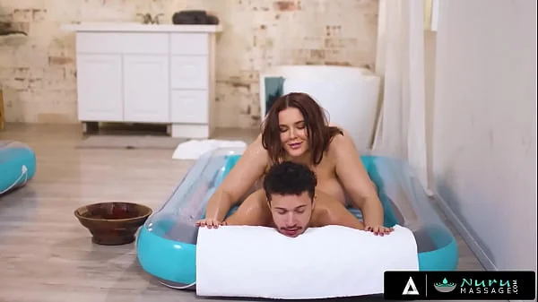 NURU MASSAGE - Naturally Stacked MILF Natasha Nice Is Double-Penetrated By 2 Hung Boys videos