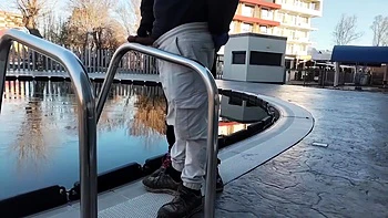 Mature Footjob and Cum Shot on Railing with Vibrator videos