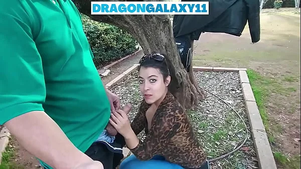 Public outdoors blowjob and cum in mouth in the park videos