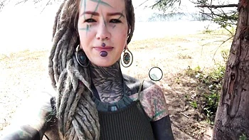 Tattooed skinny babe with dreadlocks fucked on beach videos