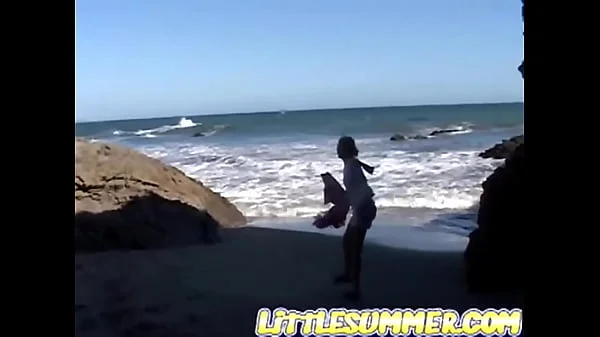 Solo teen Little Summer fingering her pussy outdoors videos